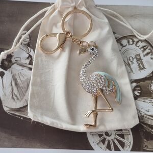 Elegant Gold Flamingo Keychain